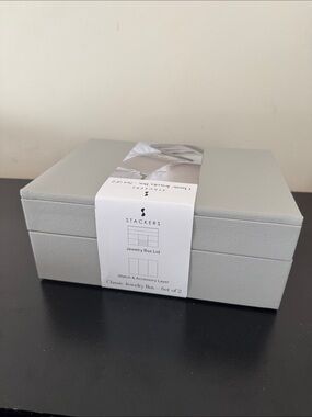 STACKERS Classic Jewelry Box Lid in Light Gray set of 2
